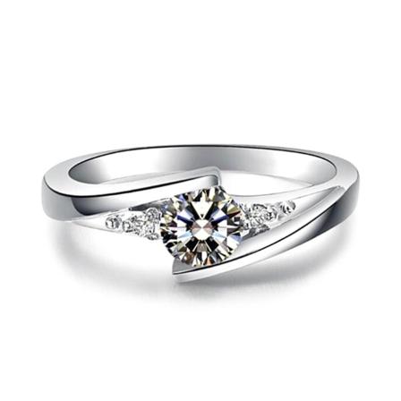 Kunstnerisk kvinnering sjarmerende skinnende kubisk zirkonia fingerring for daglig bruk US 10