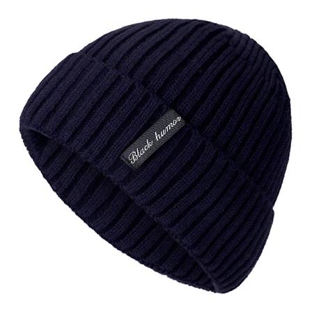Høj Kvalitet Sort Menneskelig Vinterhat Med Pels Varme Beanies Hat Løse Skullies Strikket Hat Til Mænd Kvinder Ski Sport Beanies Kasket navy blue