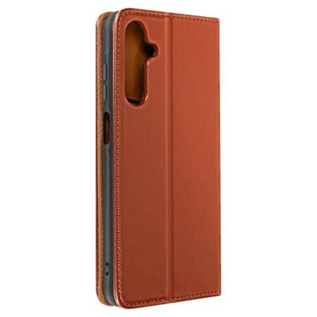 Ægte læderetui til Samsung Galaxy A25 5G med kortholder - lysebrun kastanj