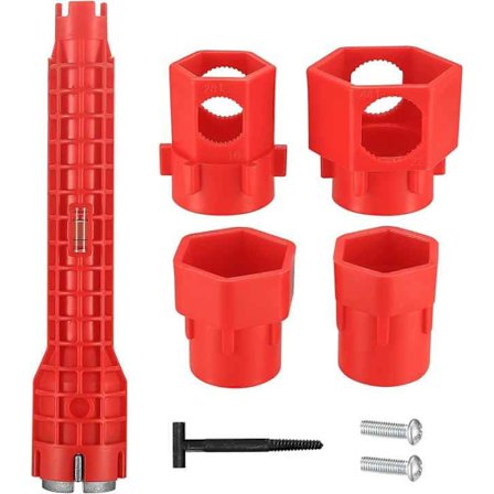 12-i-1 Vandhanenøgle Værktøj Vask Vandhane Nøgle Skridsikker Vandhane Vask Installatør Multifunktionel Rørnøgle til Badeværelse Køkken Toiletkummer