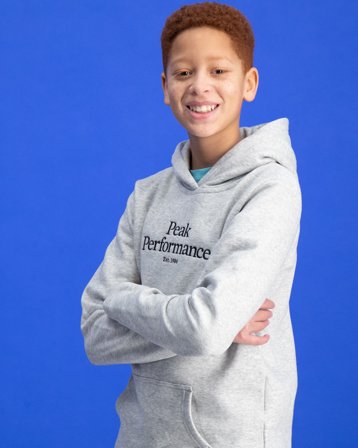 Peak Performance JR Original Hood Gris Sweats à capuche Garçon - Kids Brand Store