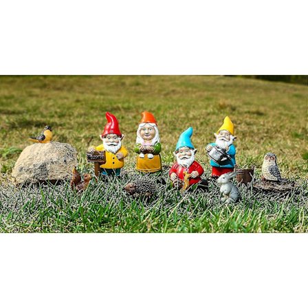 Miniature Havergnomer Havefigurer Eventyrhave Sæt Tilbehør Terrarium Indretning Mini Skulptur (sæt med 10 stk)