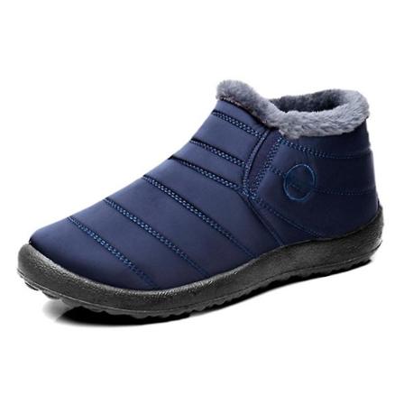 Varma snöstövlar Vintervarma ankelstövlar Pälsfoderstövlar Vattenpr Dark Blue 44