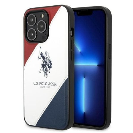 US Polo USHCP14LPSO3 iPhone 14 Pro 6,1" hvit/hvit Tricolor Embossed