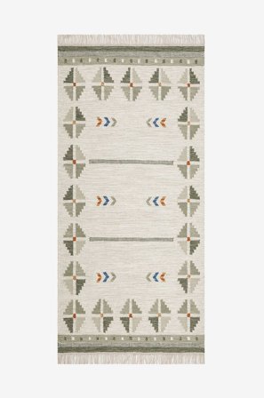 KM Home - Matta i ull Avesta - Grön - Ullmattor - 80X200 - Från Homeroom