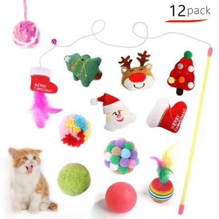 Christmas Cat Teaser Wand Pet Cat Toys 12 ST 12 ST