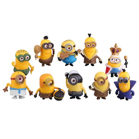 10 stk. PVC Minions-figurer for barn - Mini søte figurer - Bursdagsgave
