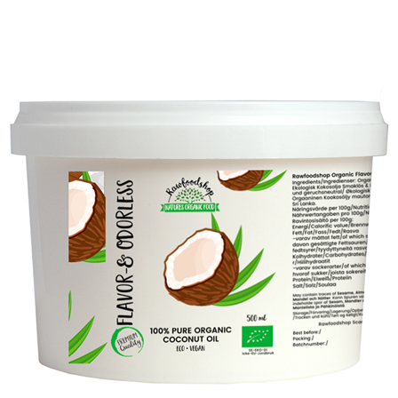 Rawfoodshop Kokosfett Uten smak, 400 gram