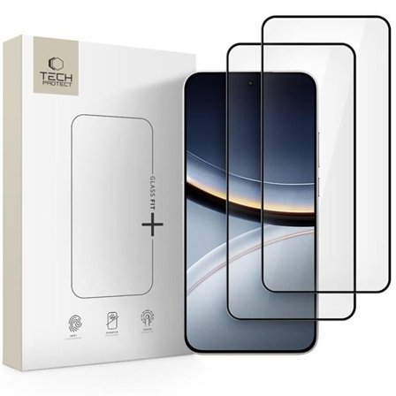 Tech-Protect Glass Fit+ 2-pakning herdet glass til Xiaomi Poco F7 5G - svart