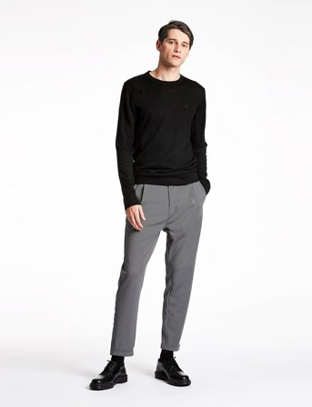 Lindbergh Merino Knit O-Neck - Black - S