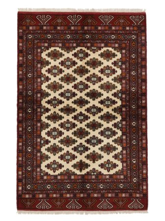 Hand Knotted Persian Turkaman Rug 140X208 Black/Brown