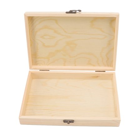 Rektangulær furu rustikk stor kapasitet DIY sigaroppbevaringsboks med lokk for te kalligrafi sigarer