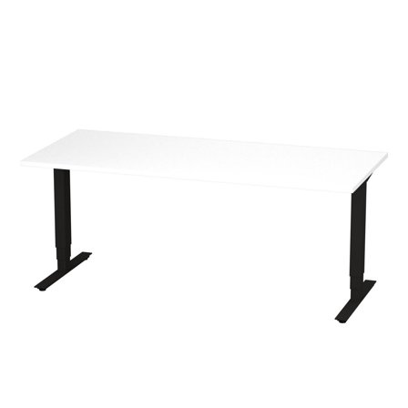DENORD DESIGN Bord höj/sänk Pro 1800x800 vit/svart - Lyreco - Kontorsmöbler och inredning - Bord och hurtsar - Skrivbord - Höj/sänkbar