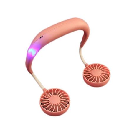 Bärbar nackfläkt Uppladdningsbar personlig handfri fläkt Mini USB bärbar nackband Sportfläkt pink