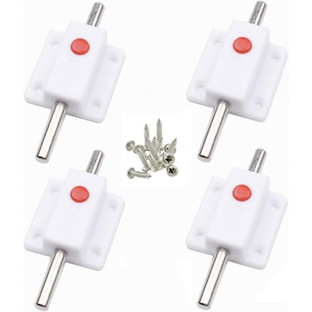 4 stk. dørboltlås, automatisk fjærknapp sikkerhetslås, innvendig og utvendig