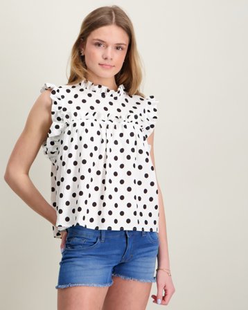 Grunt GRGritt Dots Top Hvid Toppe/Bluser Pige - Kids Brand Store