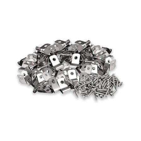 Gjerdetrådklips for landbruksgjerder, monteringsklips i rustfritt stål, skrutråd med skruer