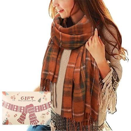 Varm vinterhalsduk i kashmirimitation, mjuk tjock ull unisex julklapp