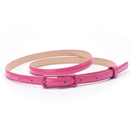 Bælte Tynd Stil Justerbar Kunstlæder Kvinder Talje Bælte-FARVE: NeonPink