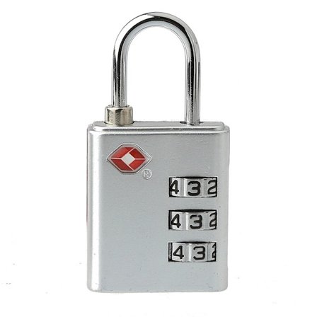 TSA Tullkod Lås Bagage Lösenord Lås SILVER - on stock