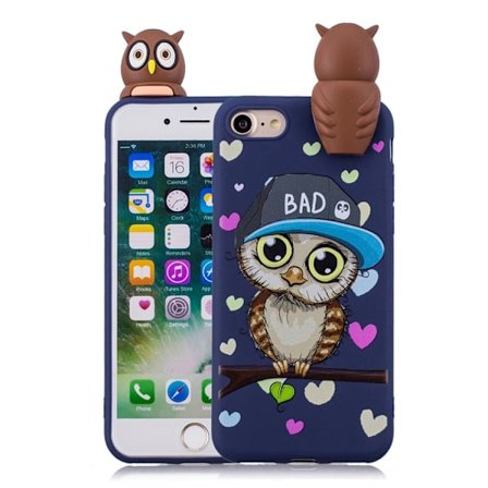 Shockproof Cartoon Case for iPhone 7/8 - Blue Owl