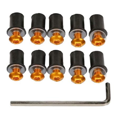 10 stk. frontruteskruebolter M5x16mm frontrutemontering aluminiumsfestekit motorsykkeltilbehør enkel installasjon