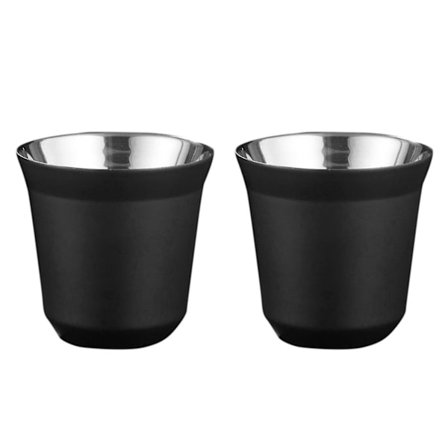 Rustfrit Stål Espresso Kop Isolering Volumenkop Espresso Kop (2 stk, Sort)