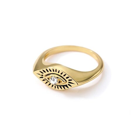 Ring med onda ögat nazar boho estetisk guld sol motiv