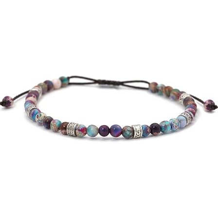 Perlearmbånd Justerbart Håndlavet Snor Armbånd Boheme Farverigt Stenarmbånd til Kvinder