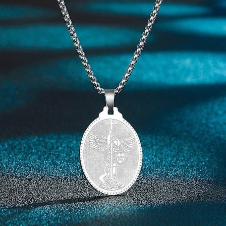 Sankt Georg Hängehalsband för Män Kvinnor Krigare St Georg S Draken Totem Medaljong Charm Halskedja Amulet Smycken-WELLNGS