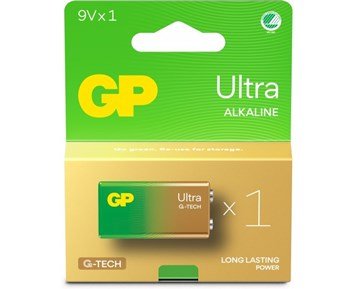 GP-GP Ultra Alkaline 9V 1-p Svanemerket-Ultra Alkaline 9V-batteri (1604AUP/6LF22)-Power-Alkaliske batterier