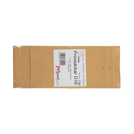 MAILMEDIA Provpåse D16 125x290x40mm hålborrad klaff 10/fp - Lyreco - Emballage och lagerutrustning - Kuvert och postemballage - Provsäckar
