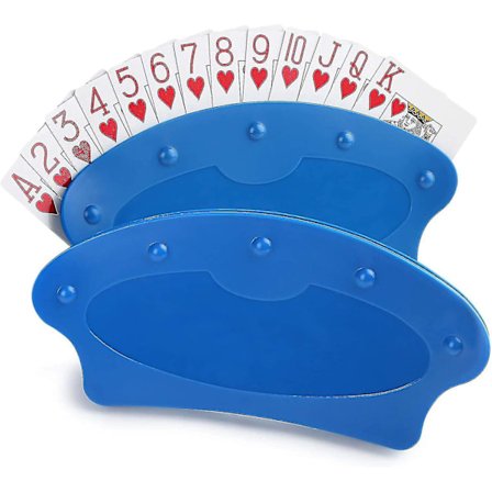 2 stk. spillekortsholdere, håndfri kortstativ i plast for familiens spillkvelder