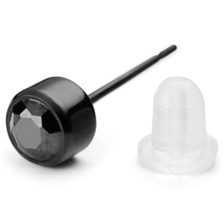 Rund Sort Stud Ørering til mænd - Ørestikker