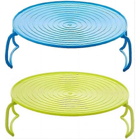 Mikrobølgestativ til køkken - 2 stk. sammenklappelige bakker og tallerkenholdere (FMY)