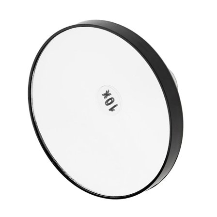 Rejse Væg Sugekop Spejl 10x Forstørrelse til Makeup Kosmetik Soveværelse Spejl Sort