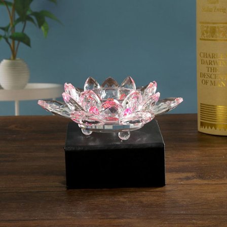 Crystal Lotus Flower Figuuri Lotus Flower Ornament PINK