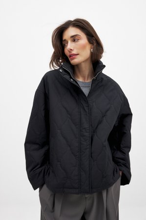 NA-KD Quilted Jacket - Quiltet Jakker - Sort - EU 44