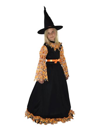 Joker Costume Pumpkin Witch 110-116 - Black - 110/116