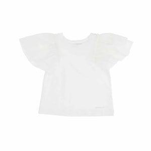 Monnalisa White Butterfly Sleeve T-Shirt 4 Years - Tops - 4 years - White