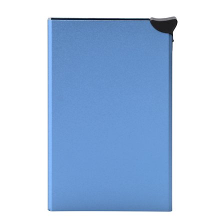 Aluminiumlegering RFID Anti-stöld Kortfodral Automatisk Pop-Up Bankkort Box Visitkortfodral Blå