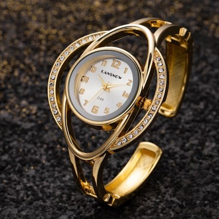 Lyxiga Damklockor Kristall Mode Quartz Diamant Armband Dam Armbandsur Guld Silver Present till Flickvän Montre Femmes