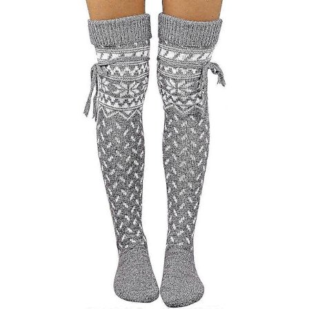 Varme Lange Sokker Kvinner Lårhøye Over Knesokker Casual Ull Vintersokker