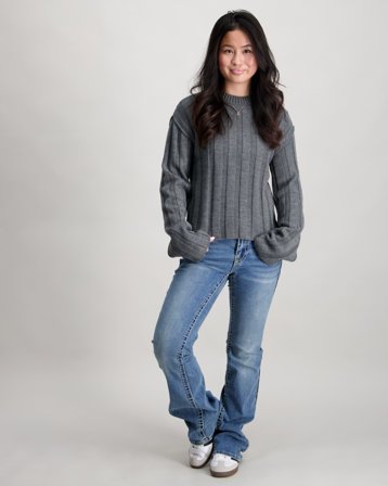 Kids ONLY KOGTESSA L/S O-NECK PULLOVER KNT Grå Tröjor Tjej - Kids Brand Store