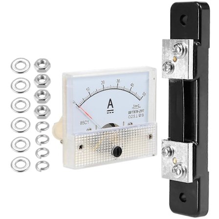 DC 0-50A Analogt Ampere Meter Strømpanel + 50A 75mV Shunt Motstand