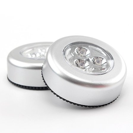 Kreativ rund berøringslampe med 3 LED-lys, 3-trykks lampe for bil, beat-lampe sma