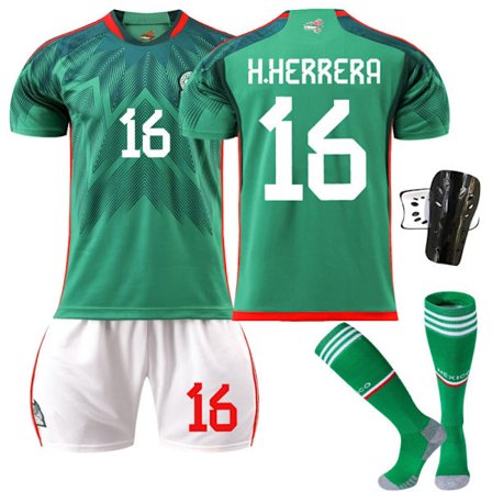 Mexico Fotballdrakt 22-23 Nr. 14 Hjemmedrakt 16 Jersey Grønn 9 Raul 22 Lozeno Dress Original Sokker