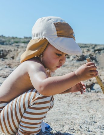 Lil' Boo Soft Baby Sun Cap (Uv) - Beige - 12-18M