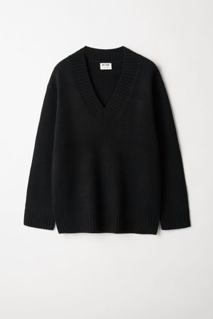 Soft Goat - Chunky V-neck - Women cashmere sweater - S - Black