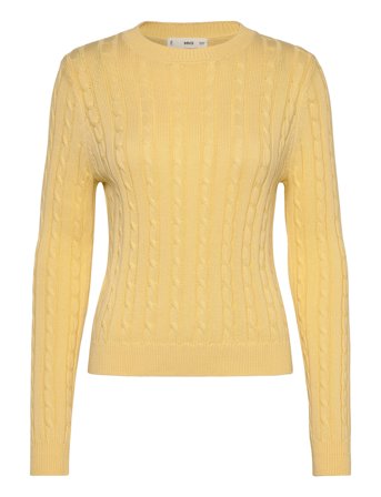 Mango Braided Knitted Sweater - Yellow - M